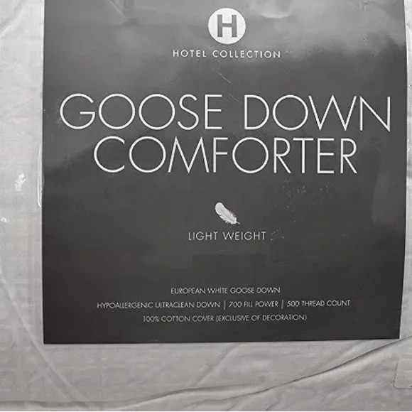 - Hotel Collection Goose down comforter queen light weight